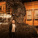 JA Bayona with the model of the Monster.